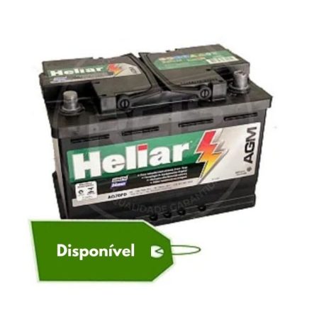 Bateria Heliar AGM 70Ah - AG70PD - Para Carros c Start-Stop